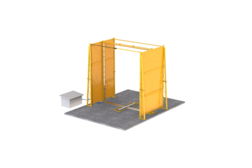 Brama dezynfekcyjna z osłonami od wiatru