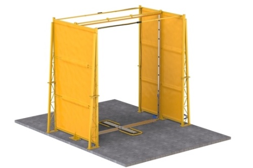 Brama dezynfekcyjna z osłonami od wiatru ochrona_przed_wiatrem